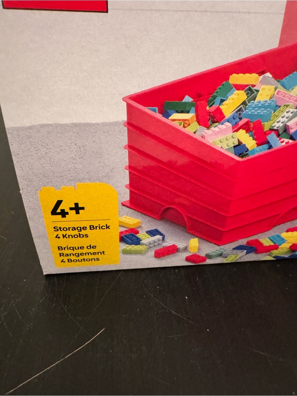 LEGO Storage Brick Red 4 Knob Container Organizer Box 10” Square 6” Tall - Picture 2 of 5